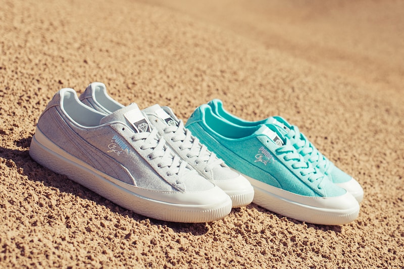 Puma & Diamond Supply Co. Spring/Summer 2018 Collaboration Suede Clyde Court Side Abyss Tiffany Blue Sneakers Shoes Suede Grey Skateboarding Skate Culture