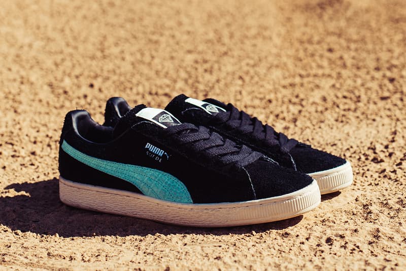 Puma & Diamond Supply Co. Spring/Summer 2018 Collaboration Suede Clyde Court Side Abyss Tiffany Blue Sneakers Shoes Suede Grey Skateboarding Skate Culture