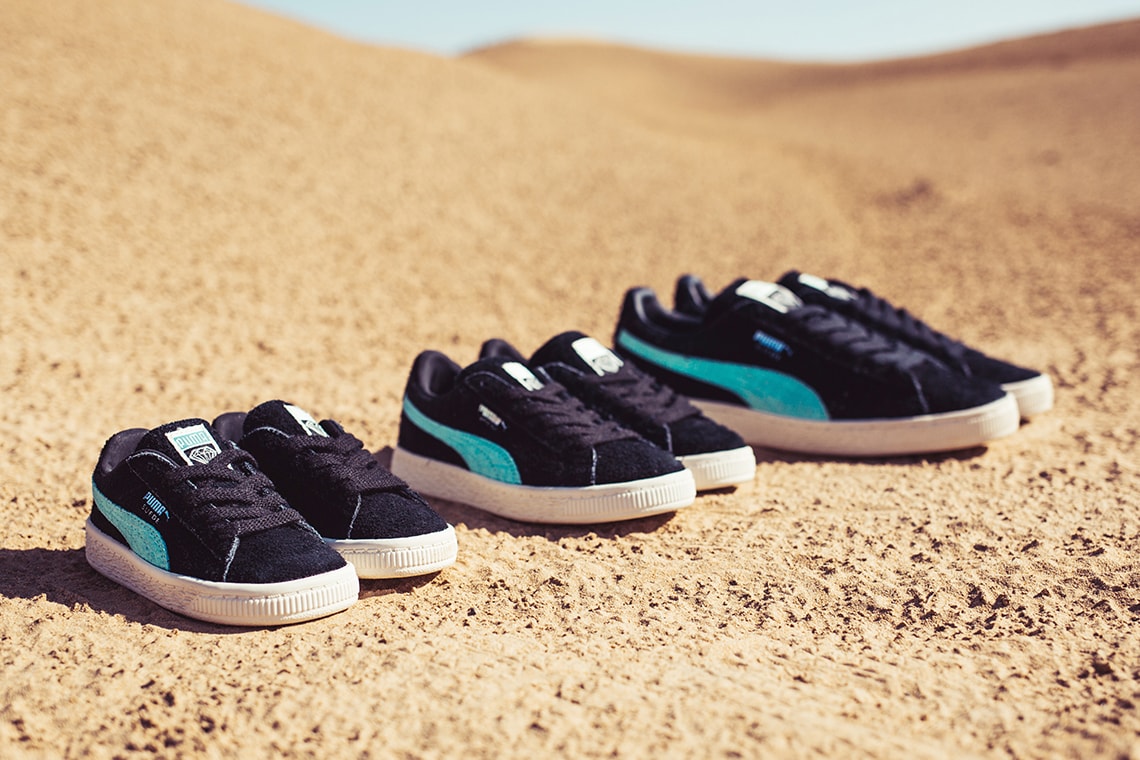Puma & Diamond Supply Co. Spring/Summer 2018 Collaboration Suede Clyde Court Side Abyss Tiffany Blue Sneakers Shoes Suede Grey Skateboarding Skate Culture