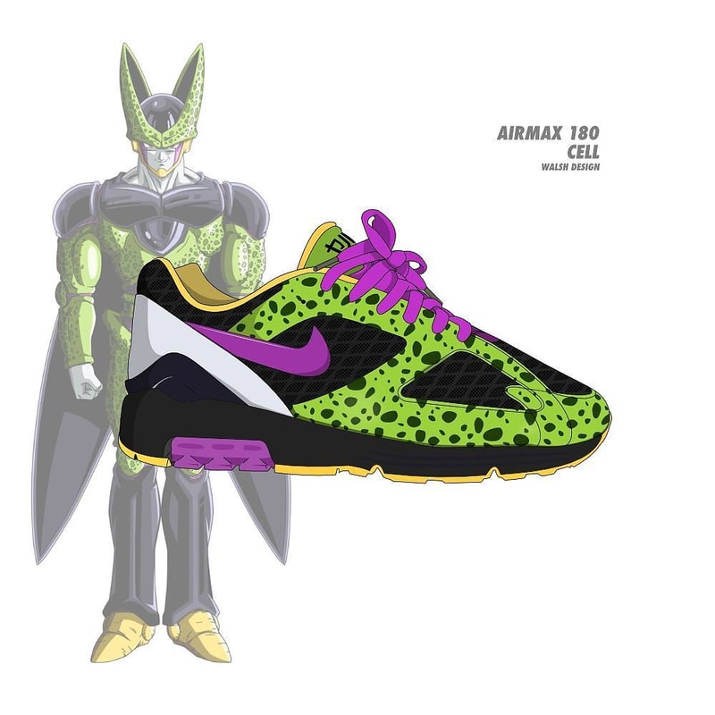 Dragon Ball Z Nike Collaboration Footwear Sneaker Shoe walshdesign adidas illustrator goku shenron frieza cooler vegeta bulma master roshi trunks buu air max vapormax