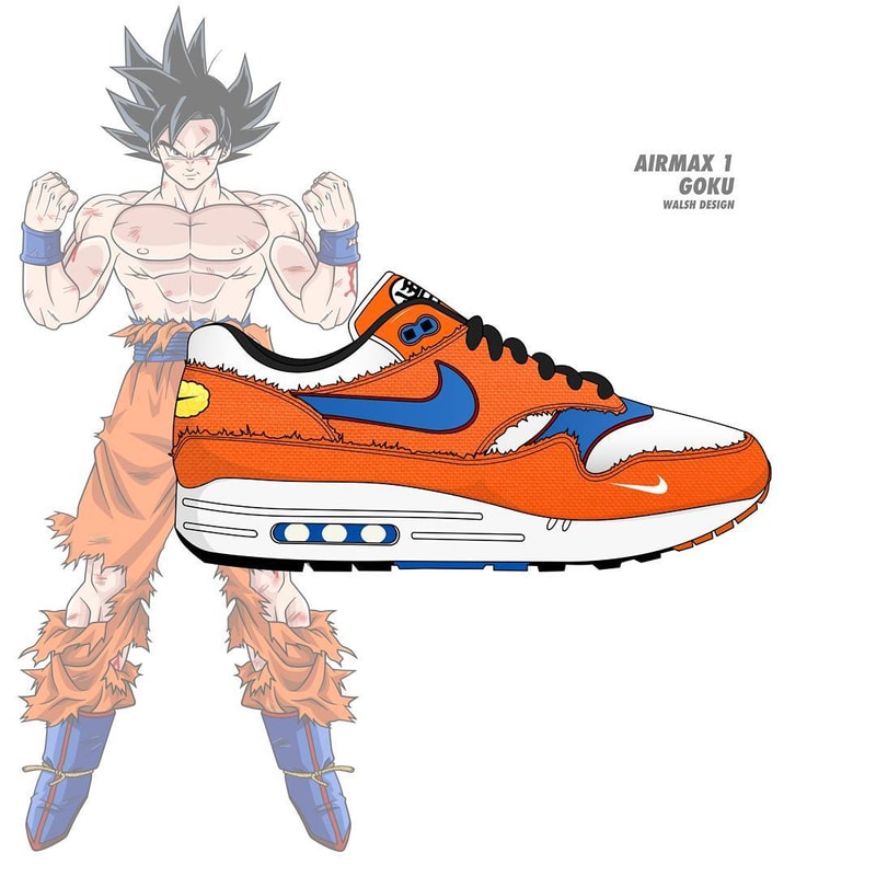 Dragon Ball Z Nike Collaboration Footwear Sneaker Shoe walshdesign adidas illustrator goku shenron frieza cooler vegeta bulma master roshi trunks buu air max vapormax