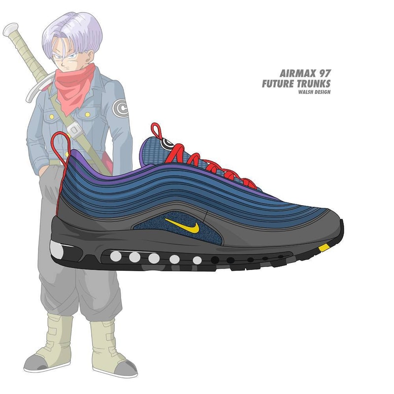 Dragon Ball Z Nike Collaboration Footwear Sneaker Shoe walshdesign adidas illustrator goku shenron frieza cooler vegeta bulma master roshi trunks buu air max vapormax