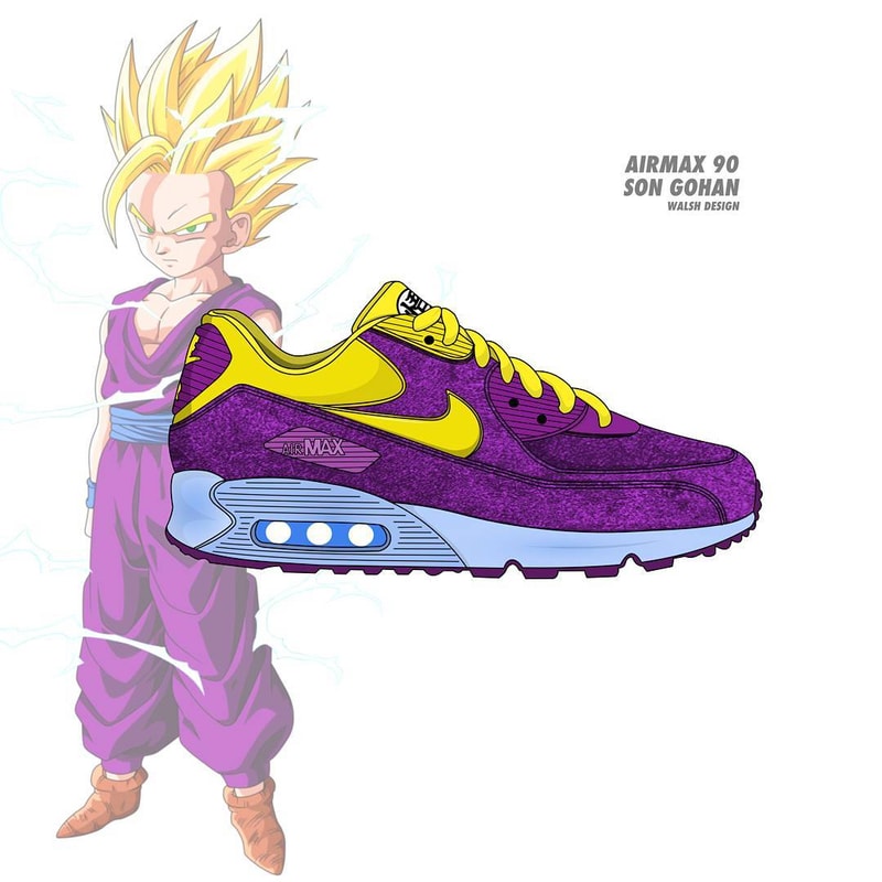 Dragon Ball Z Nike Collaboration Footwear Sneaker Shoe walshdesign adidas illustrator goku shenron frieza cooler vegeta bulma master roshi trunks buu air max vapormax