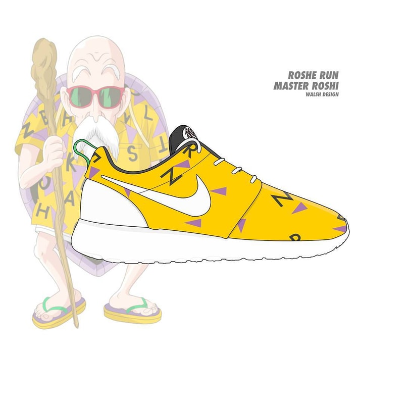 Dragon Ball Z Nike Collaboration Footwear Sneaker Shoe walshdesign adidas illustrator goku shenron frieza cooler vegeta bulma master roshi trunks buu air max vapormax