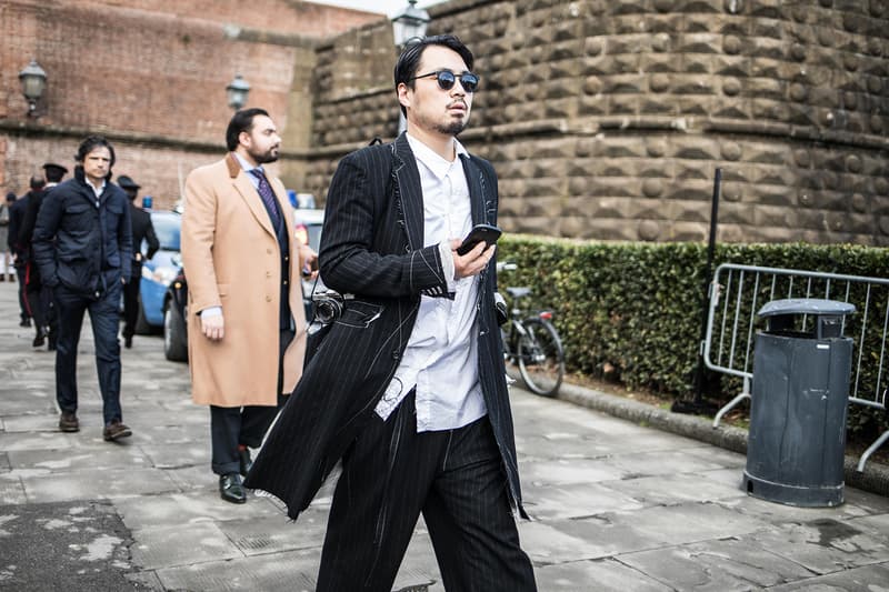 Pitti Uomo 93 Fall/Winter 2018 Streetsnaps Balenciaga, Off-White™ Raf Simons Gucci Louis Vuitton Supreme BAPE Balenciaga Triple S YEEZY Wave Runner 700 Gucci Rhyton  J.W.Anderson "Glitter_Gutter" Converse Vetements Reebok Virgil Abloh's The Ten