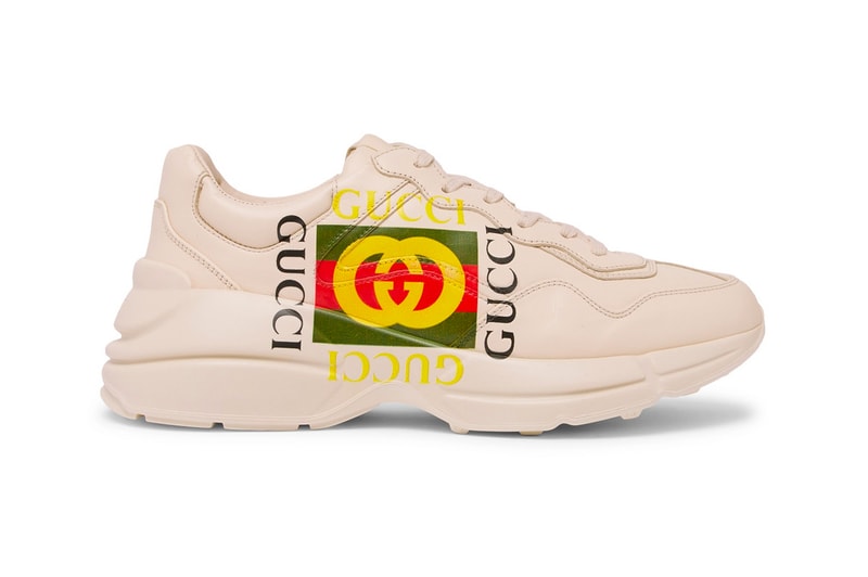 Gucci Rhyton Printed Leather Sneakers Retro