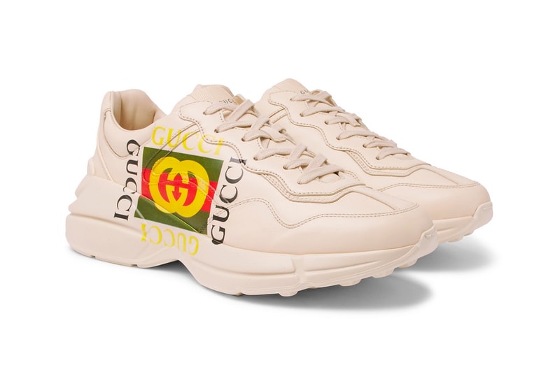 Gucci Rhyton Printed Leather Sneakers Retro