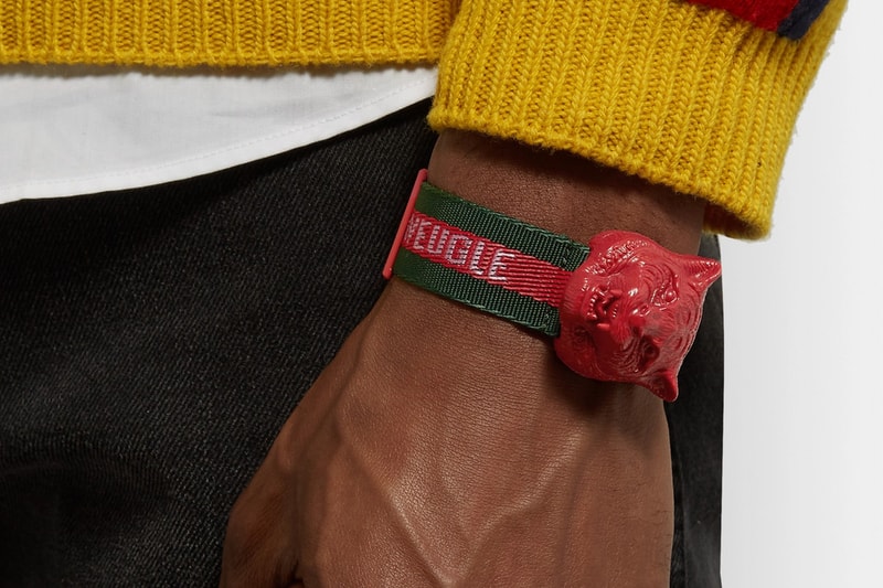 Gucci Tiger Head Resin Grosgrain Watch fashion accessories