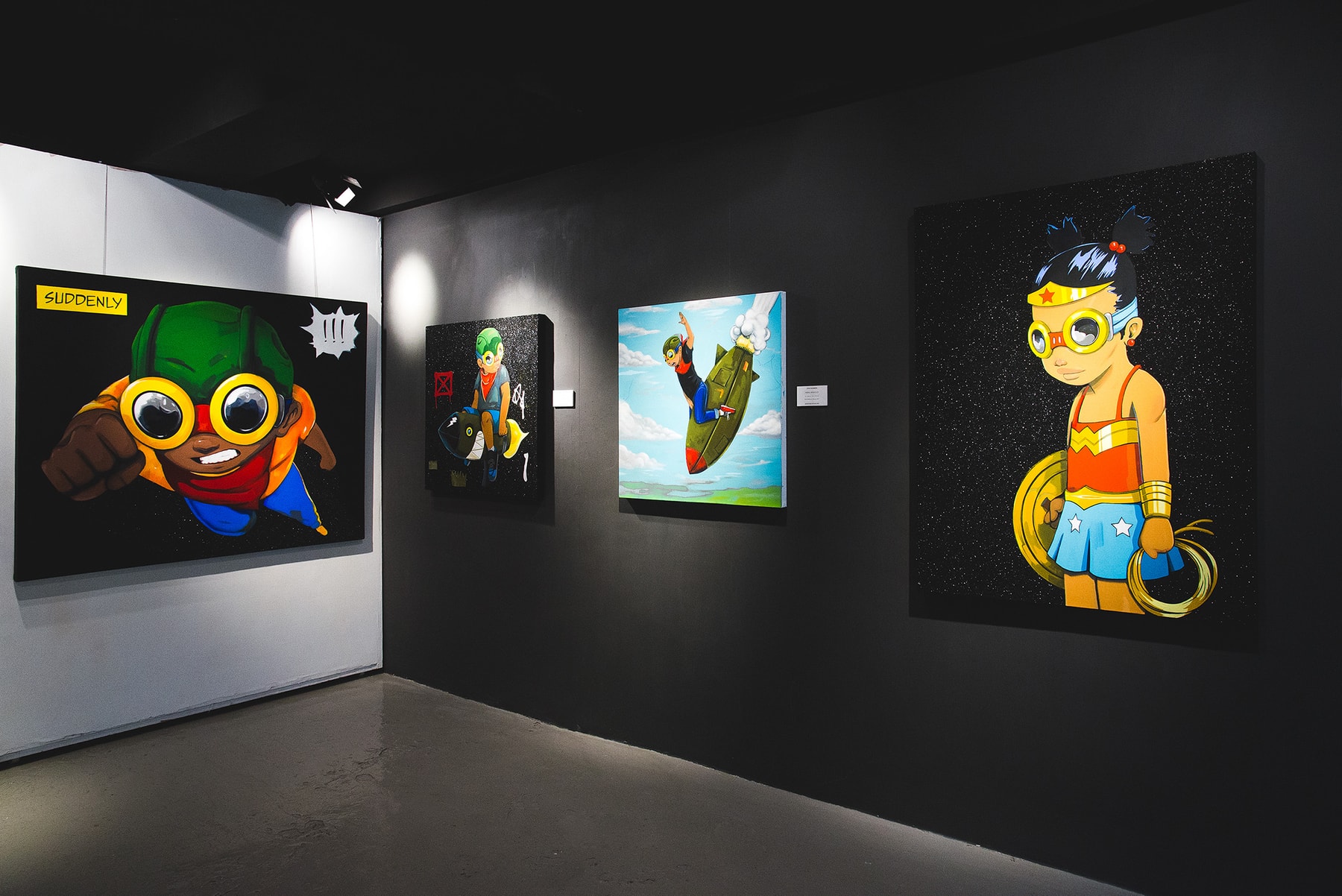 Hebru Brantley Fly Boy Lil MaMa art painting artist avenue des arts gallery