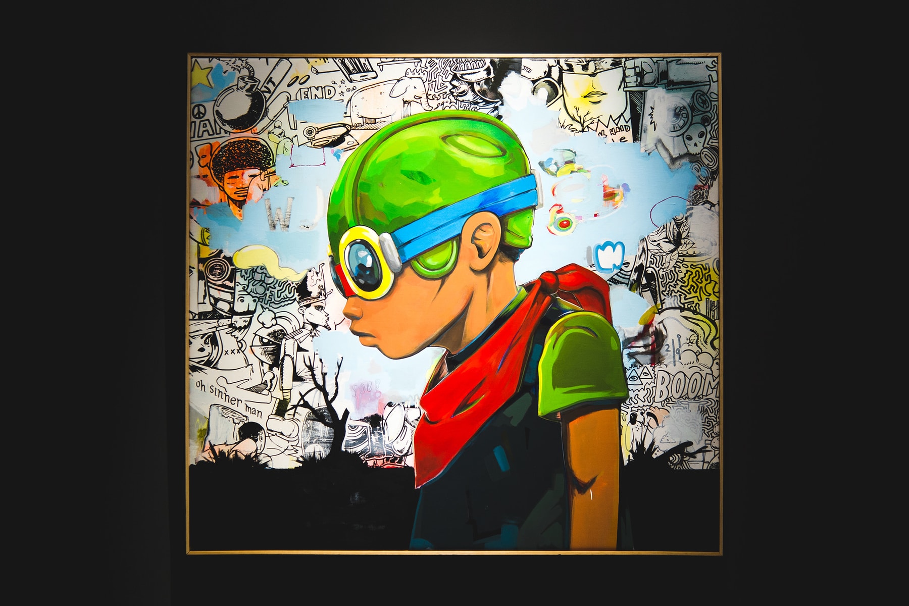 Hebru Brantley Fly Boy Lil MaMa art painting artist avenue des arts gallery