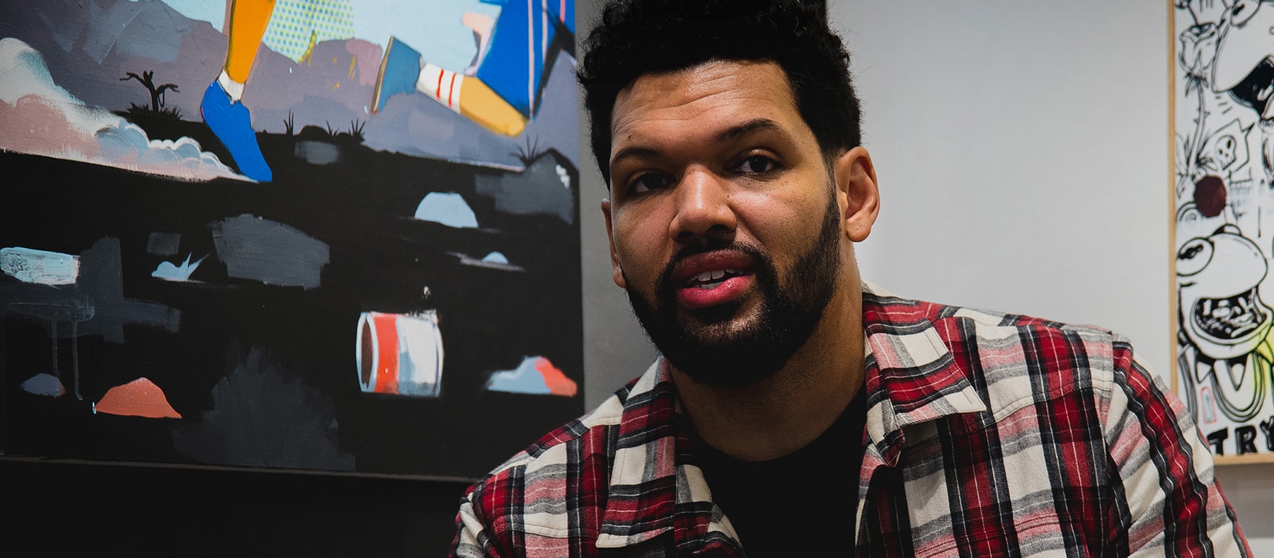 Hebru Brantley Fly Boy Lil MaMa art painting artist avenue des arts gallery