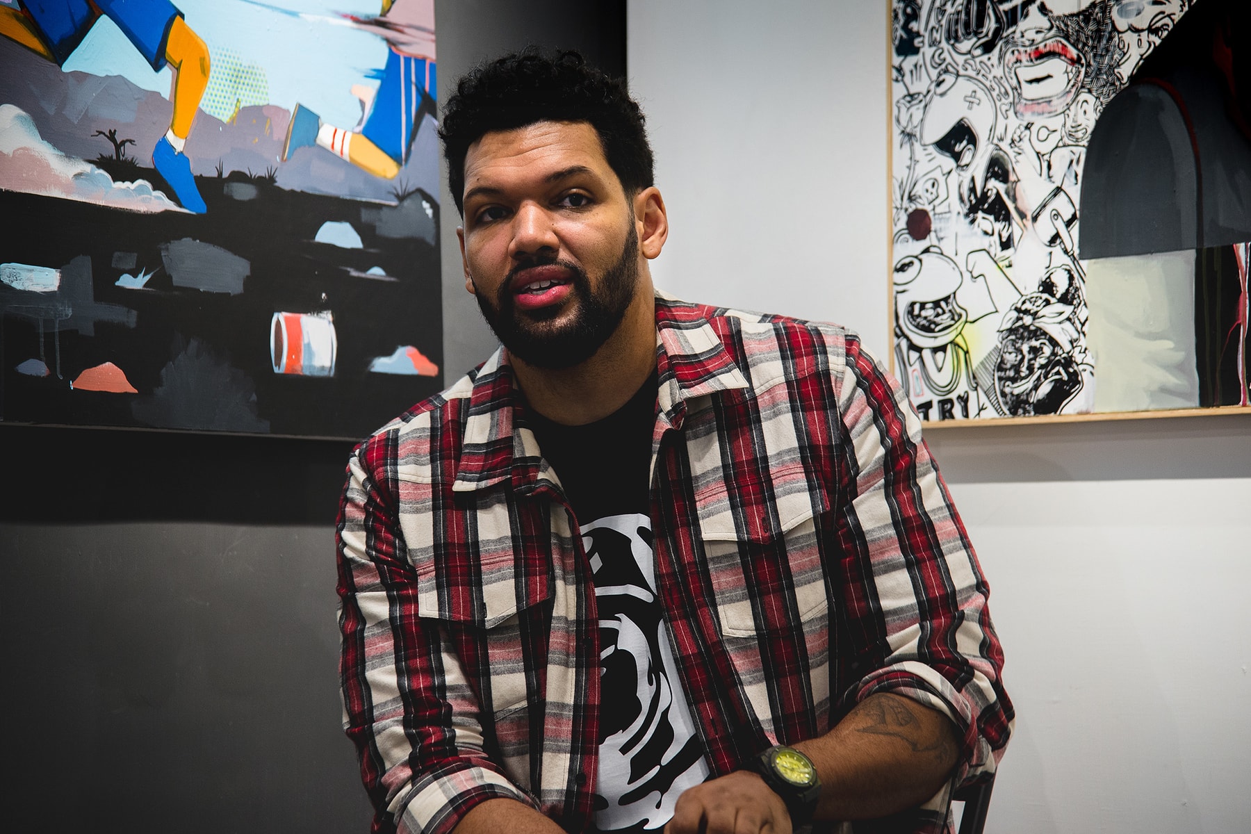 Hebru Brantley Fly Boy Lil MaMa art painting artist avenue des arts gallery