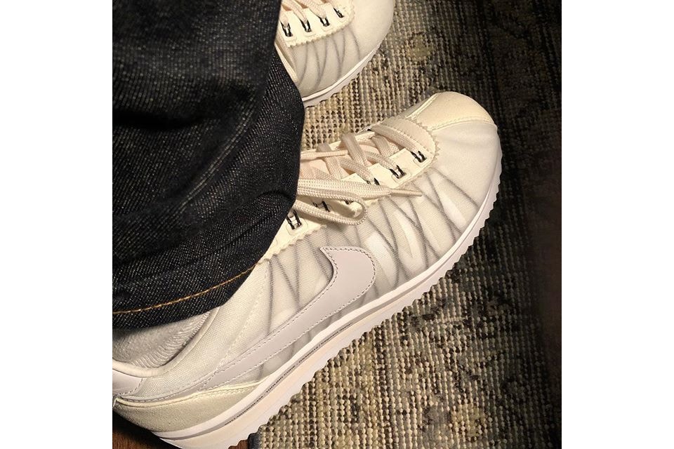 Hiroshi Fujiwara fragment design Nike Cortez FIrst Look Teaser Translucent White Cream Sneakers