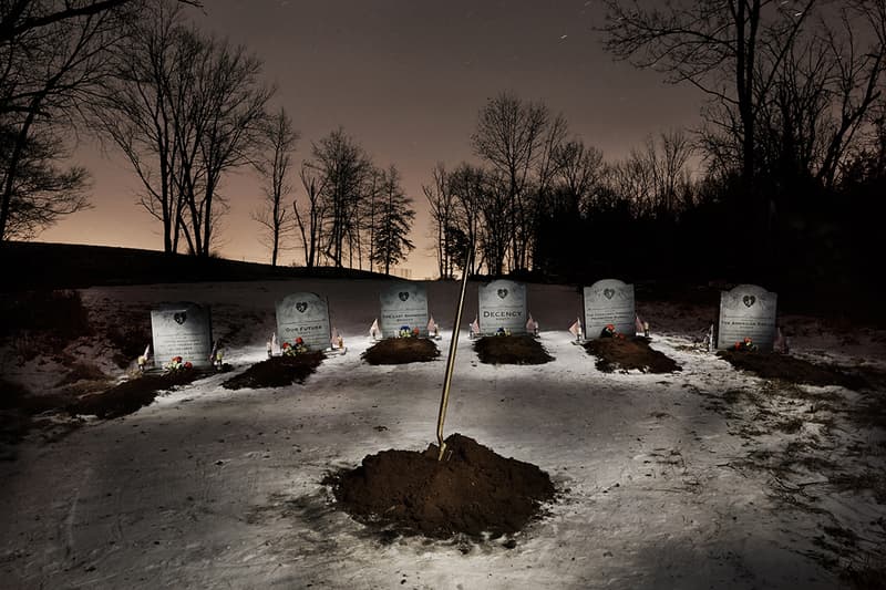 Indecline Donald Trump Grave New World Tombstones Guerrilla Street Art Collective Activist Cemetary