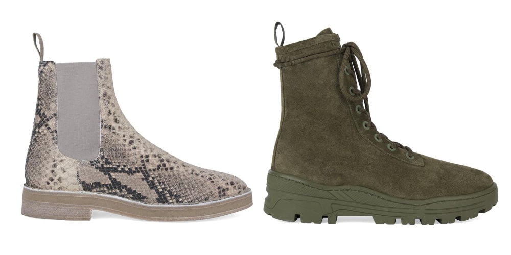 adidas gazelle silver green womens Yeezy Season 6 Black Suede Leather Combat Boots