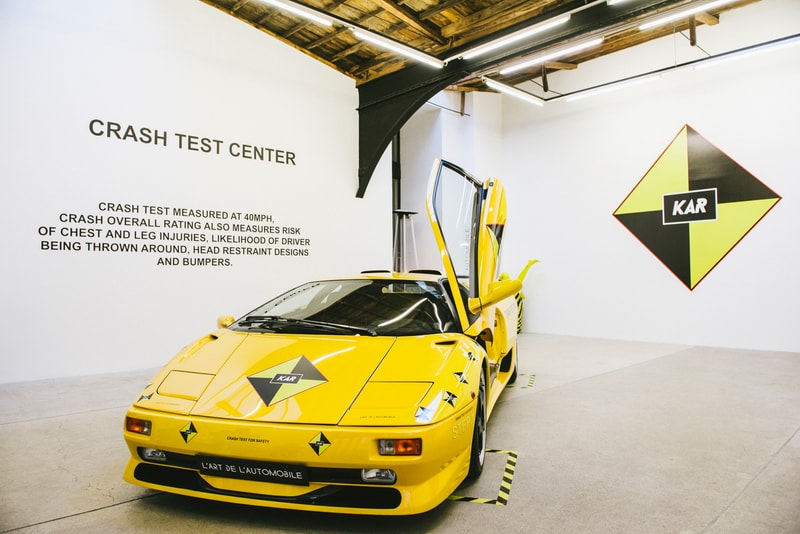 Arthur Kar L Art De L Automobile Crash Test Exhibition Lamborghini Diablo Cars Signs Yellow