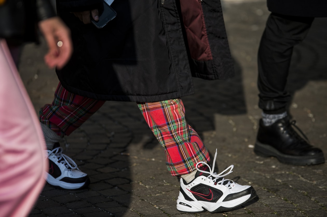 Dad sneaker trend street styles at Paris fashion week fall 2018