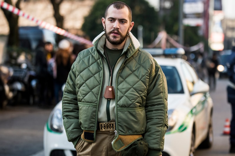 Milan Fashion Week Fall/Winter 2018 Street Style men's burberry gosha rubchinskiy streetsnaps supreme