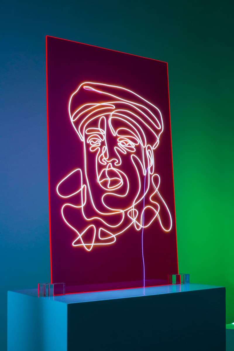 Neon Rap Portraits Natalie Wong Kanye West Drake Eminem Pharrell Notorious BIG Tupac Shakur Lauryn Hill Nas Snoop Dogg