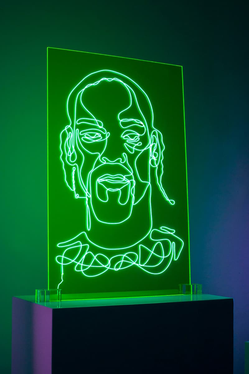 Neon Rap Portraits Natalie Wong Kanye West Drake Eminem Pharrell Notorious BIG Tupac Shakur Lauryn Hill Nas Snoop Dogg