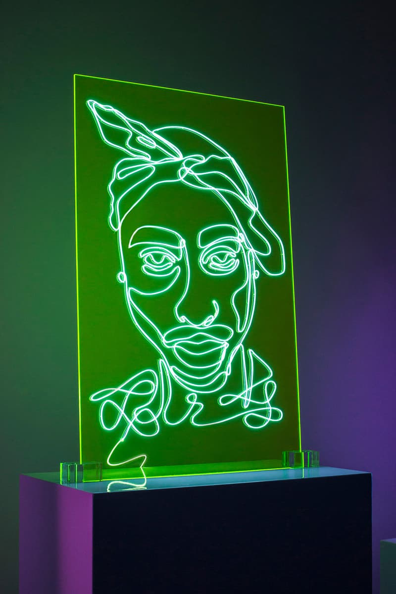 Neon Rap Portraits Natalie Wong Kanye West Drake Eminem Pharrell Notorious BIG Tupac Shakur Lauryn Hill Nas Snoop Dogg