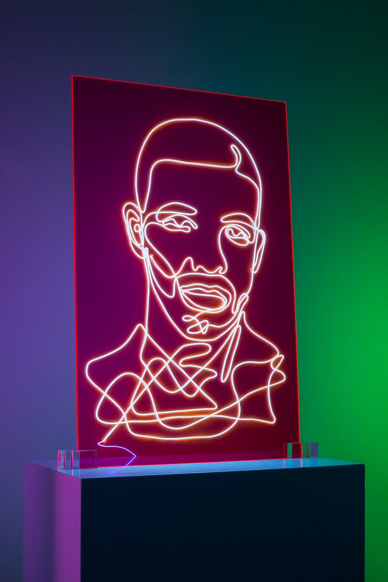 Neon Rap Portraits Natalie Wong Kanye West Drake Eminem Pharrell Notorious BIG Tupac Shakur Lauryn Hill Nas Snoop Dogg