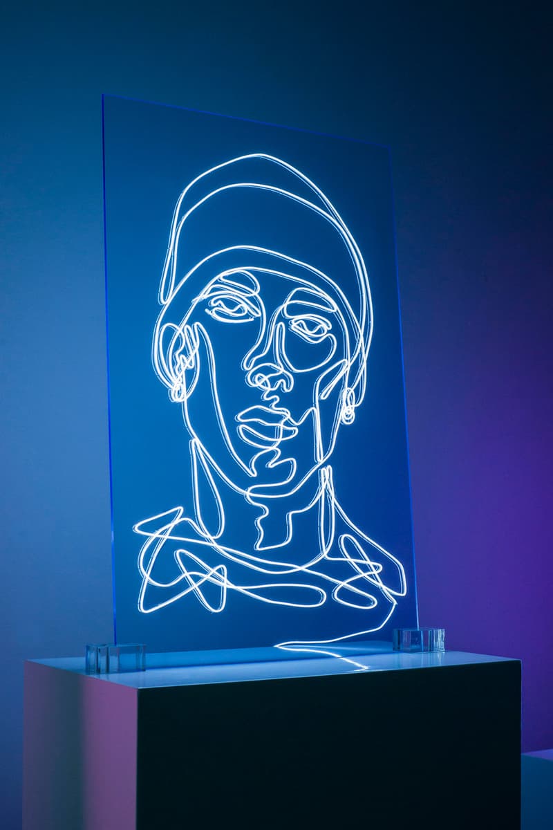 Neon Rap Portraits Natalie Wong Kanye West Drake Eminem Pharrell Notorious BIG Tupac Shakur Lauryn Hill Nas Snoop Dogg