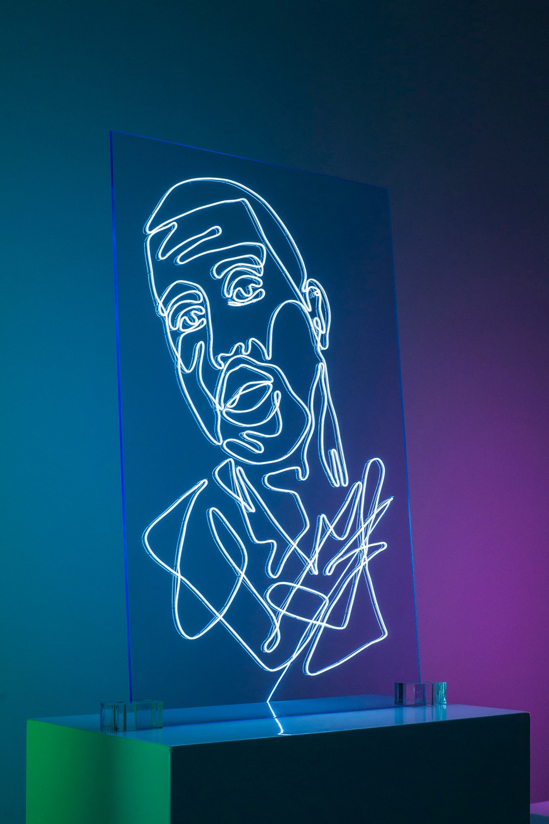 Neon Rap Portraits Natalie Wong Kanye West Drake Eminem Pharrell Notorious BIG Tupac Shakur Lauryn Hill Nas Snoop Dogg