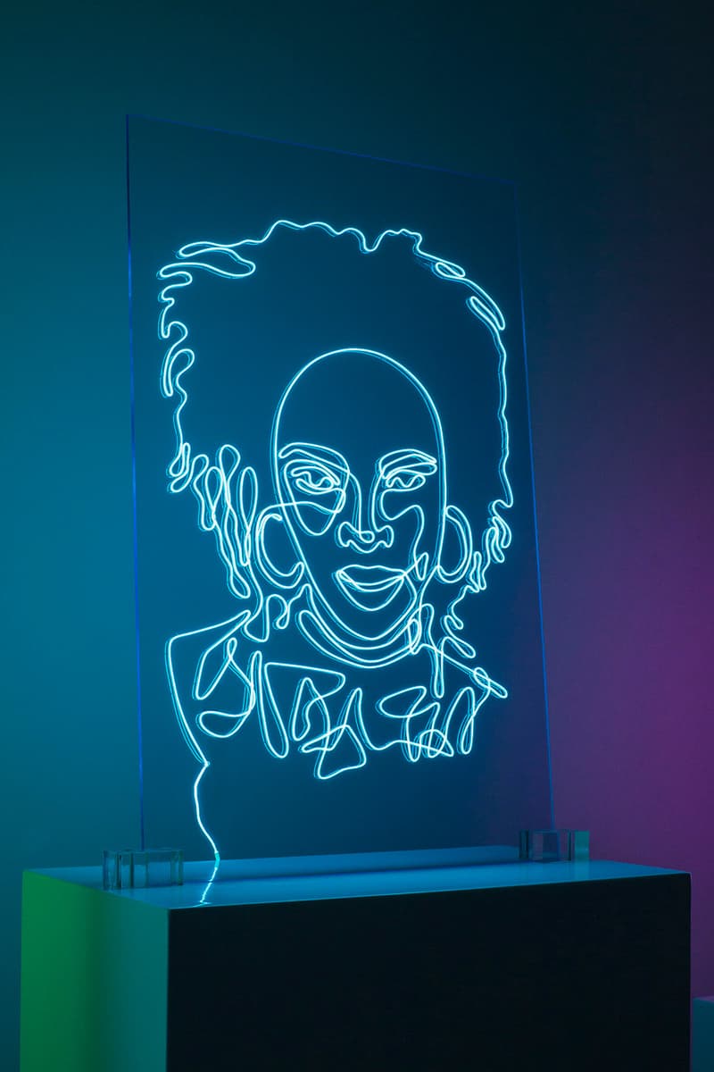 Neon Rap Portraits Natalie Wong Kanye West Drake Eminem Pharrell Notorious BIG Tupac Shakur Lauryn Hill Nas Snoop Dogg