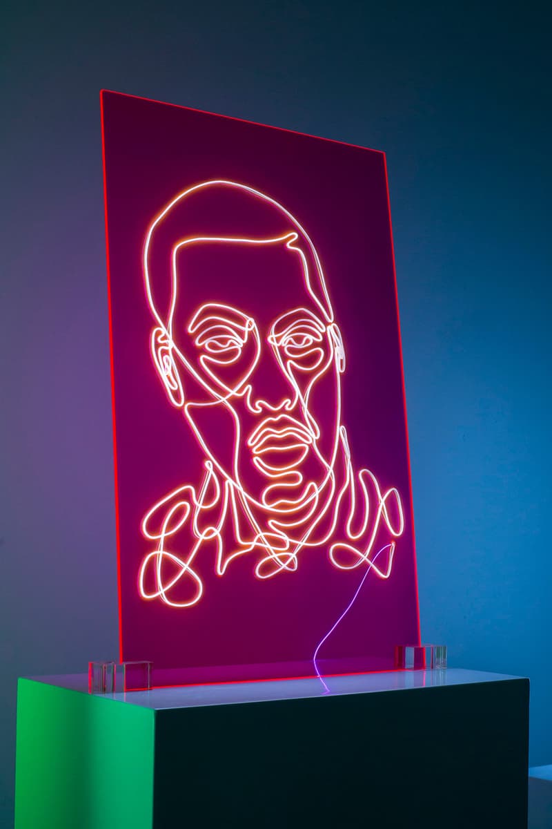 Neon Rap Portraits Natalie Wong Kanye West Drake Eminem Pharrell Notorious BIG Tupac Shakur Lauryn Hill Nas Snoop Dogg