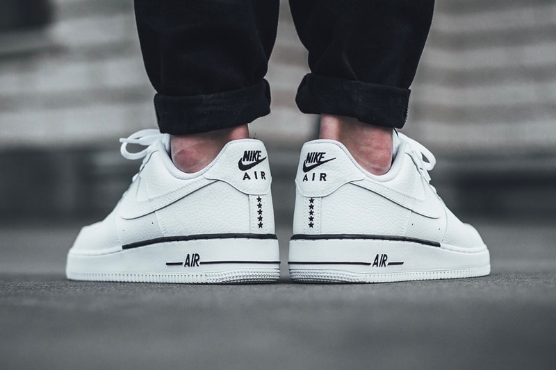 Nike Air Force 1 '07 Premium Low White Black Leather Stars