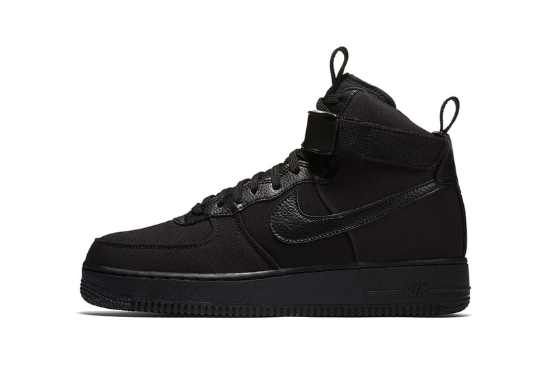 Nike Air Force 1 High Canvas Triple Black 2018 January 23 Release Date Info Sneakers Shoes Footwear