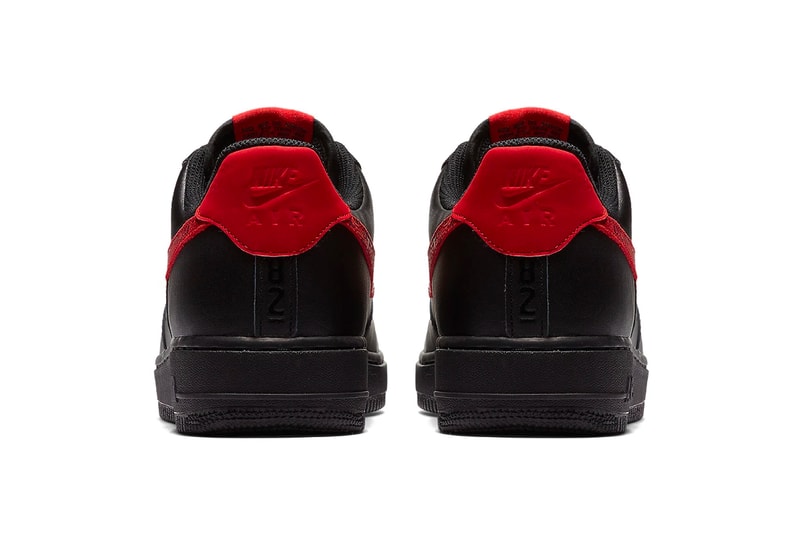 Nike Air Force 1 Low Black University Red Paisley Leather Sneakers