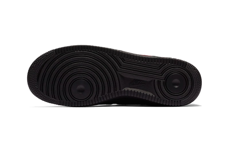 Nike Air Force 1 Low Black University Red Paisley Leather Sneakers
