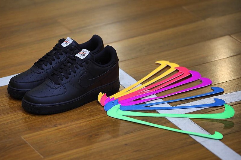 Nike Air Force 1 Velcro Swoosh footwear black white yellow red purple blue green