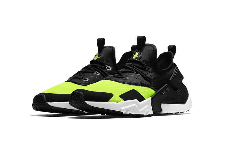 Nike Air Huarache Drift Black Volt White footwear