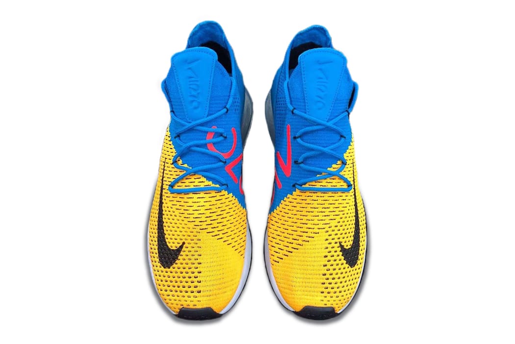 blue and yellow nike 270