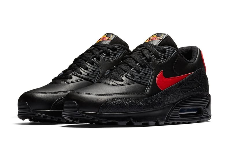 air max 90 black red