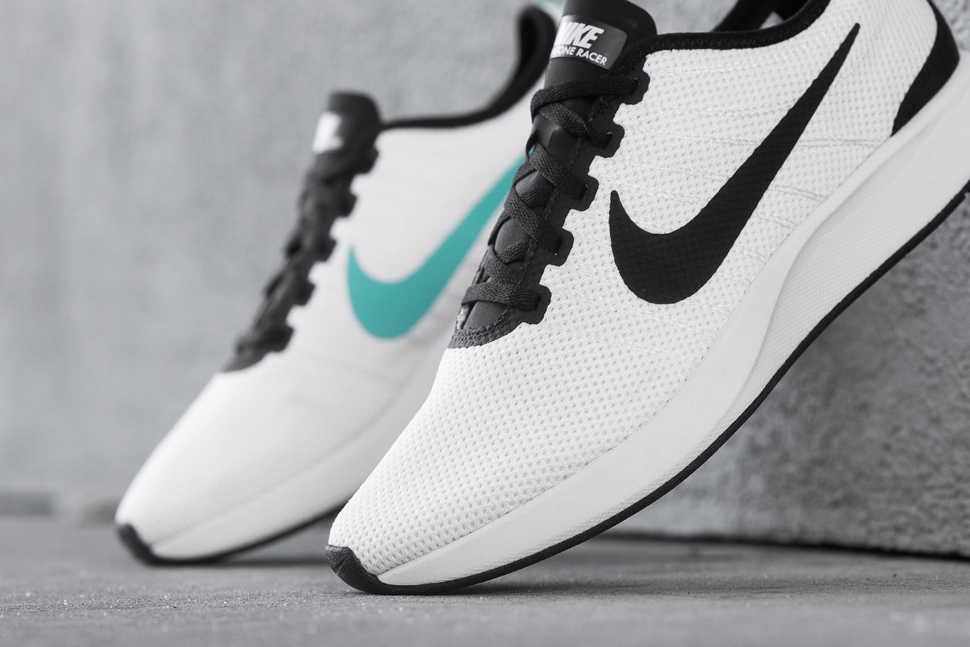 Nike Dualtone Racer White Black Teal Running Shoe Release