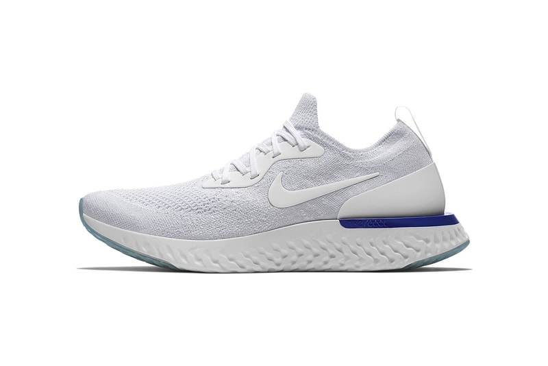 Nike Epic React Flyknit White Blue Pure Platinum 2018 February 5 Release Date Info Sneakers Shoes Footwear Nike Plus Debut