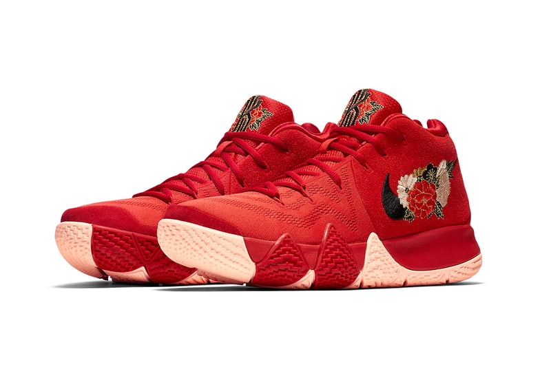 Nike Kyrie 4 Chinese New Year january release date red floral Kyrie Irving footwear flowers peach plum peonies blossom orchid cny 2018 