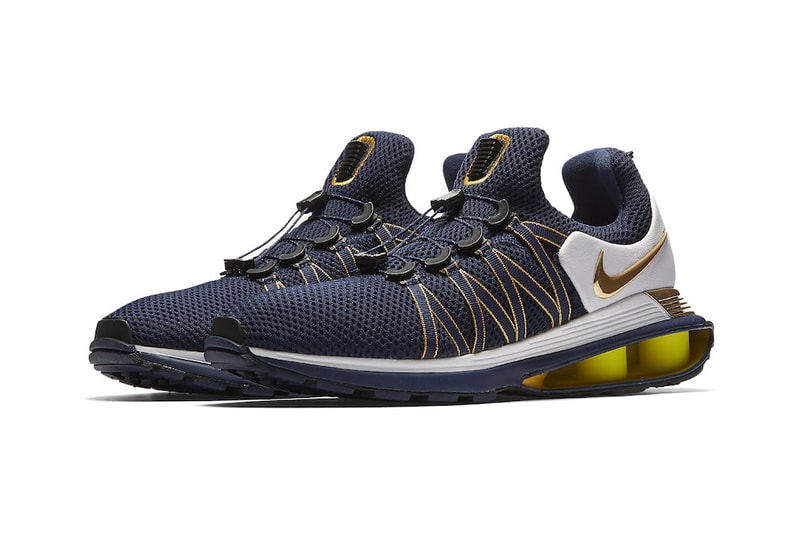 Nike Shox Gravity Midnight Navy Metallic Gold Yellow White