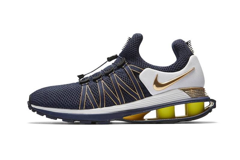 Nike Shox Gravity Midnight Navy Metallic Gold Yellow White