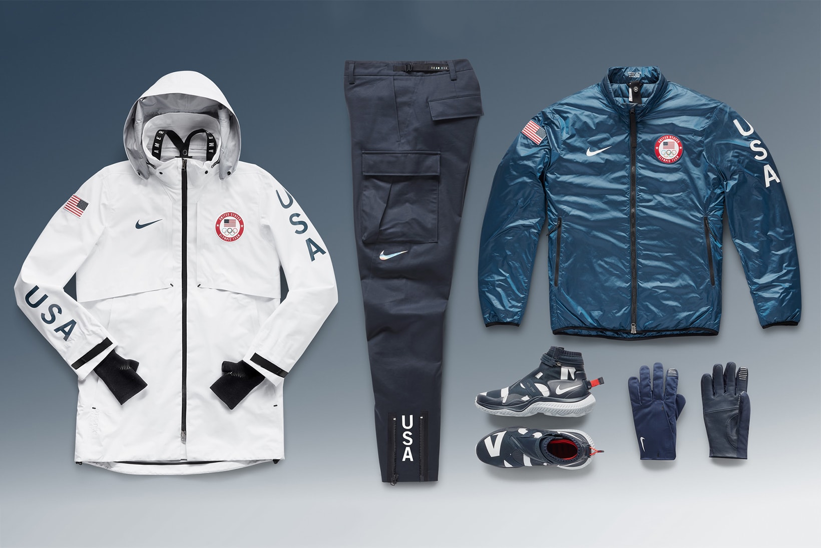 Nike Team USA Medal Stand Collection 2018 summit jacket system team usa pant nsw gaiter boot medal stand glove