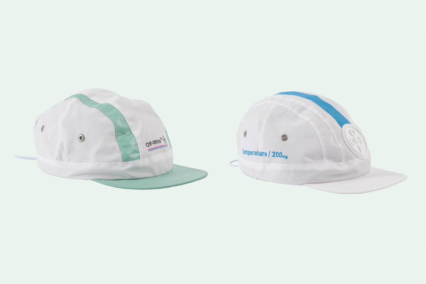 Off White Virgil Abloh Cycling Caps Sportswear Accessories Green White Blue Temperature