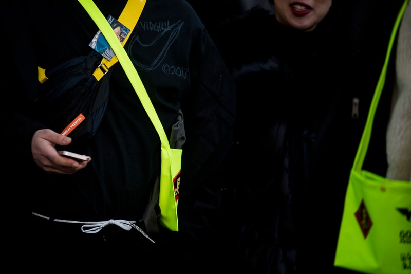 Paris Fashion Week Fall/Winter 2018 street style men's off-white goretex