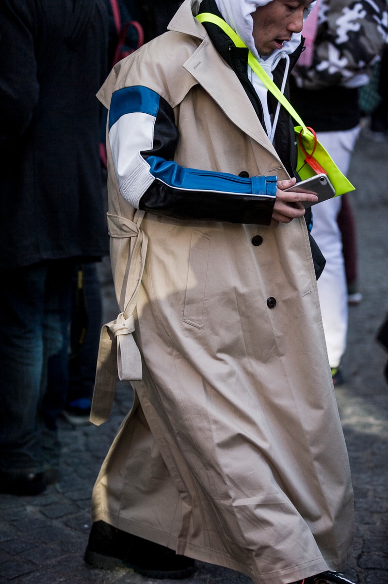 Paris Fashion Week Fall/Winter 2018 street style men's off-white goretex