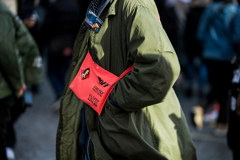 Paris Fashion Week Fall/Winter 2018 street style men's off-white goretex