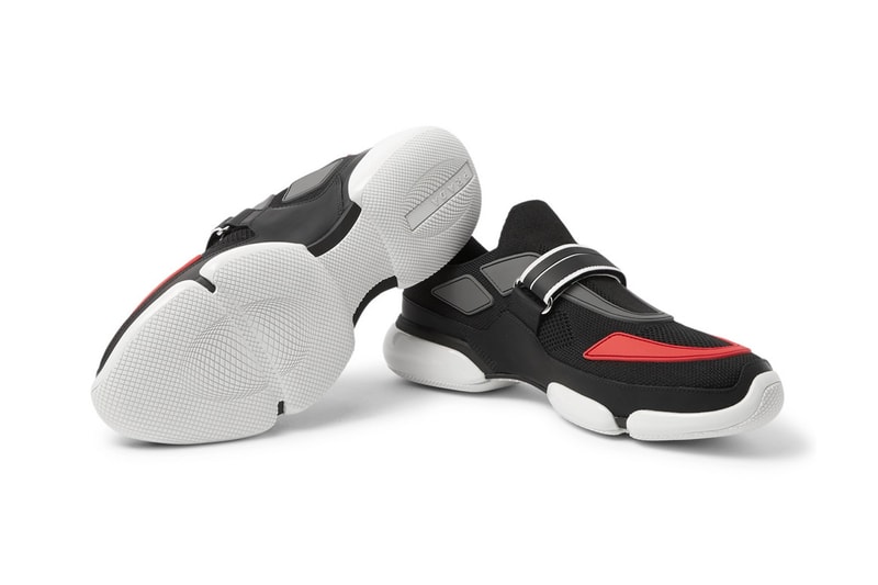 Prada MR PORTER Exclusive Mesh Rubber Luxury Fashion Leather Sneakers 2018 Kicks Streetwear