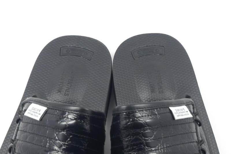 Suicoke x Nepenthes New York Limited Edition Slides Black Crocodile Wheat Nubuck